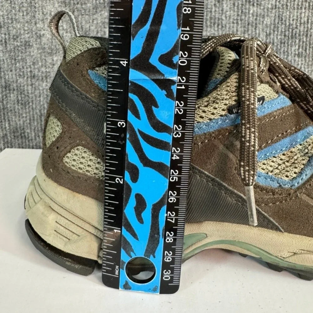 Vasque Women Brown Blue Waterproof Hiking Shoes 7017 M Leather Mesh Low Top 9M